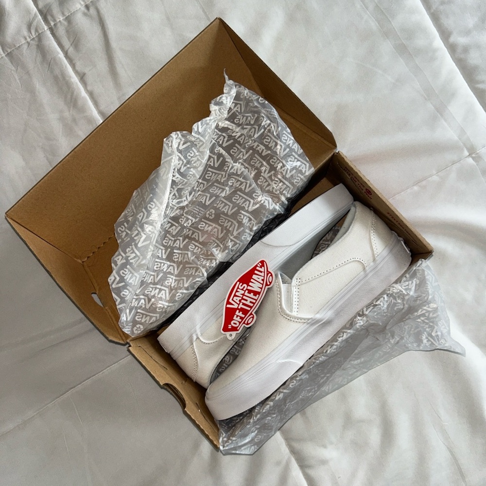 Vans Classic White Slip-On Shoes NWT